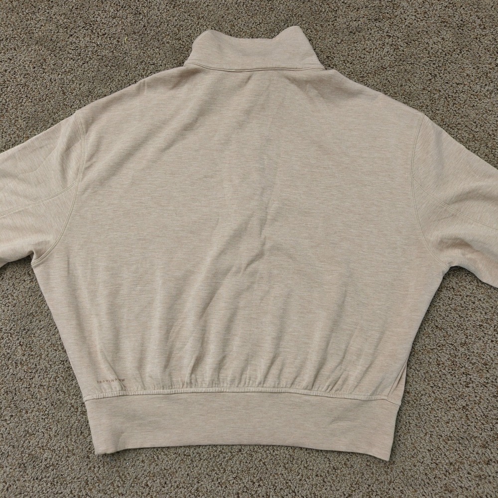 TravisMathew Peloton Womens Quarter Zip Pullover Beige A42491 Small Heathered - Picture 9 of 14